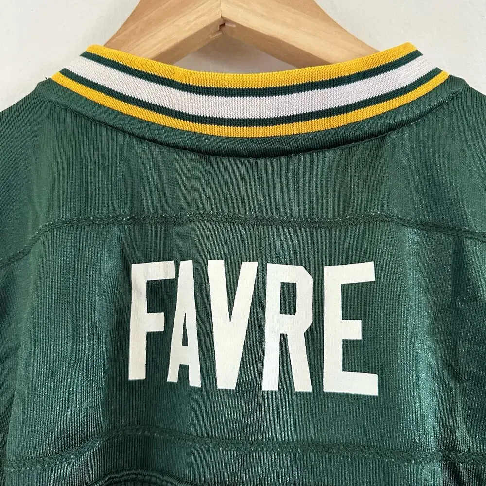NFL Green Bay Packers Brett Favre Jersey Green On Field‎ Reebok Youth Size Large